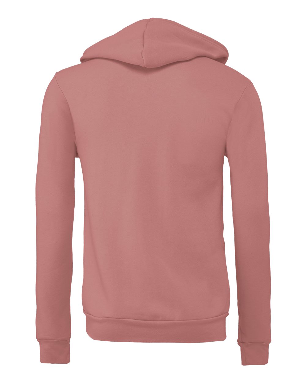 Front View of Mauve Sponge Fleece Full-Zip Hoodie - 3739