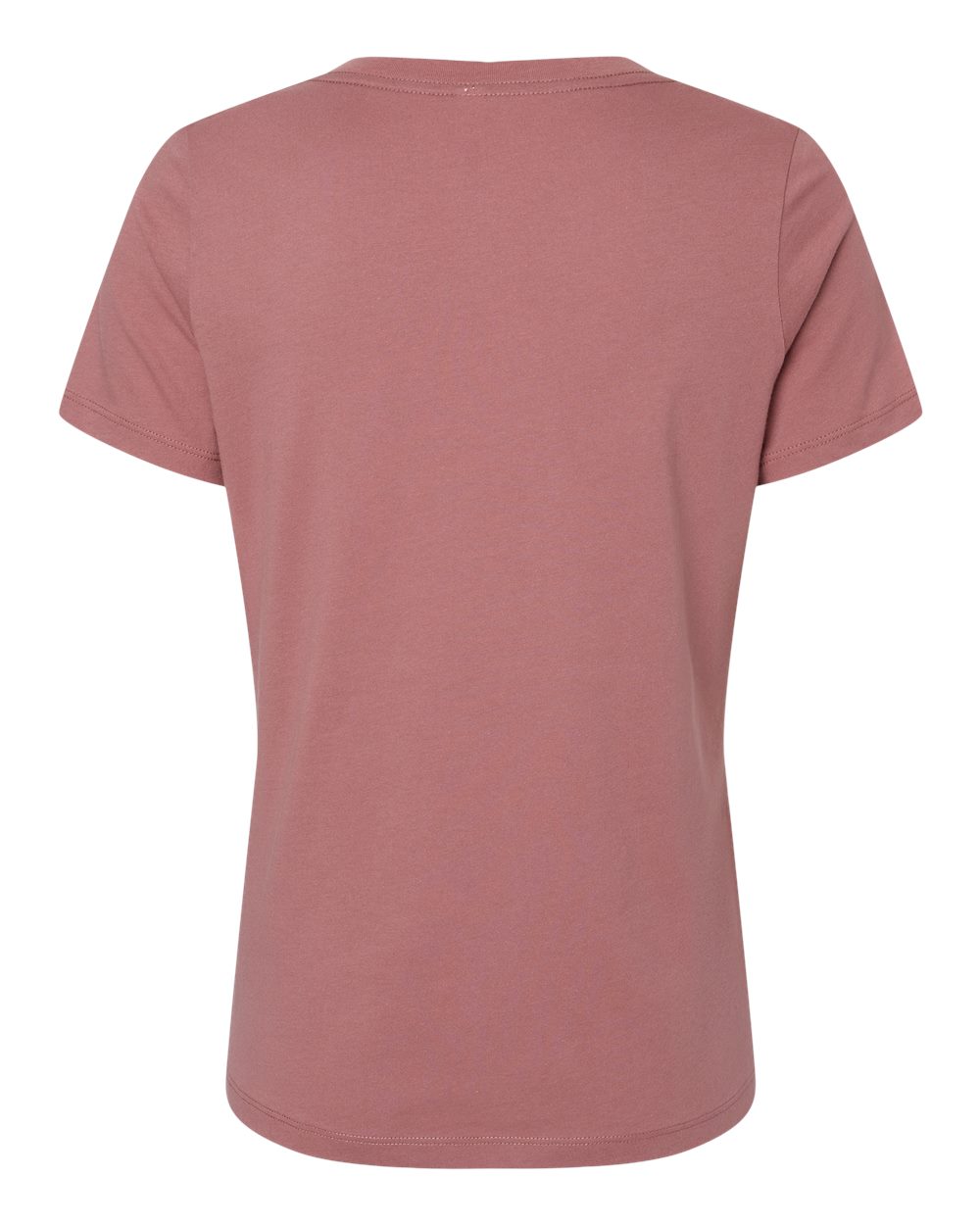 Front View of Mauve Women’s Relaxed Jersey V-Neck Tee - 6405