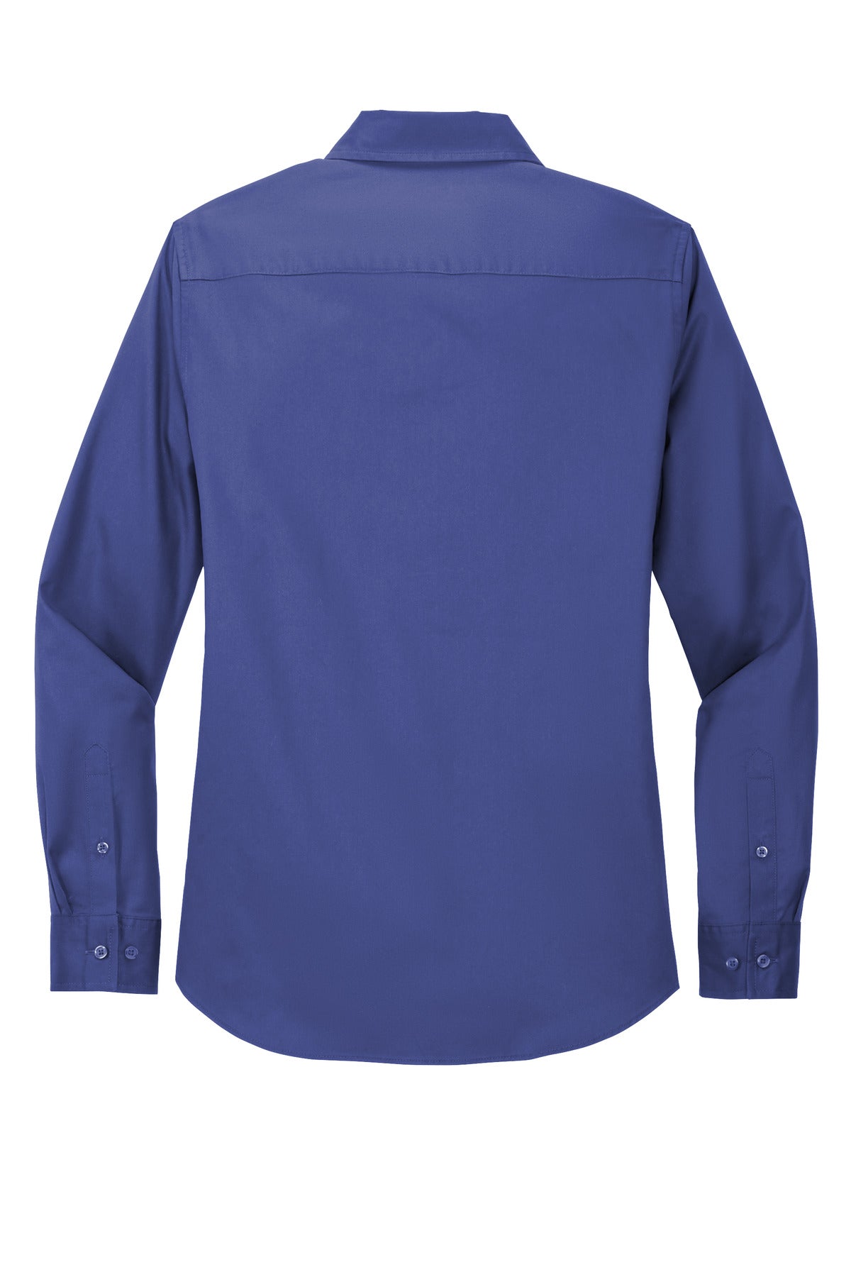 Rear View of Medit. Blue Port Authority Women's Long Sleeve Easy Care Shirt. L608