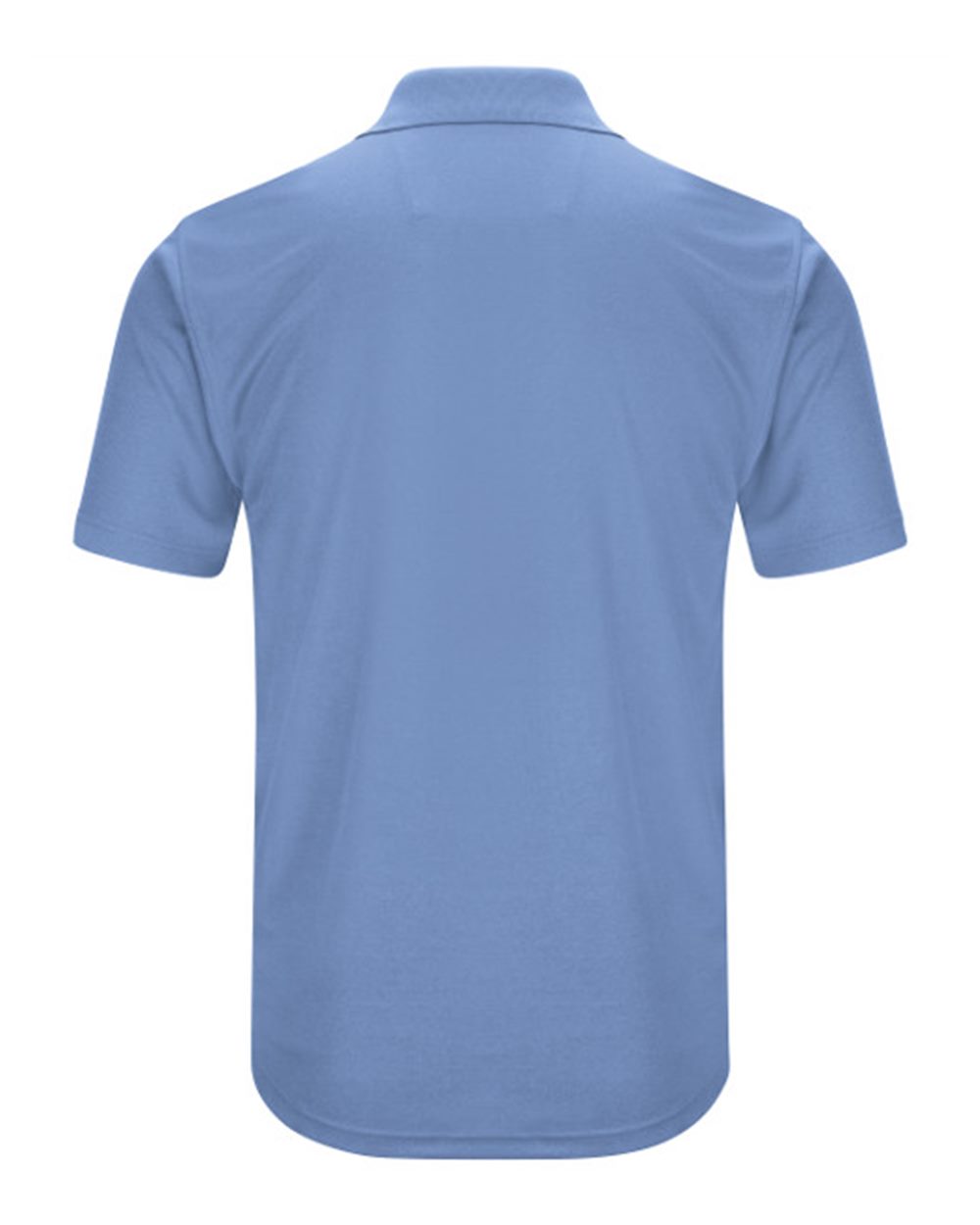 Front View of Medium Blue Short Sleeve Performance Knit Pocket Polo - SK98
