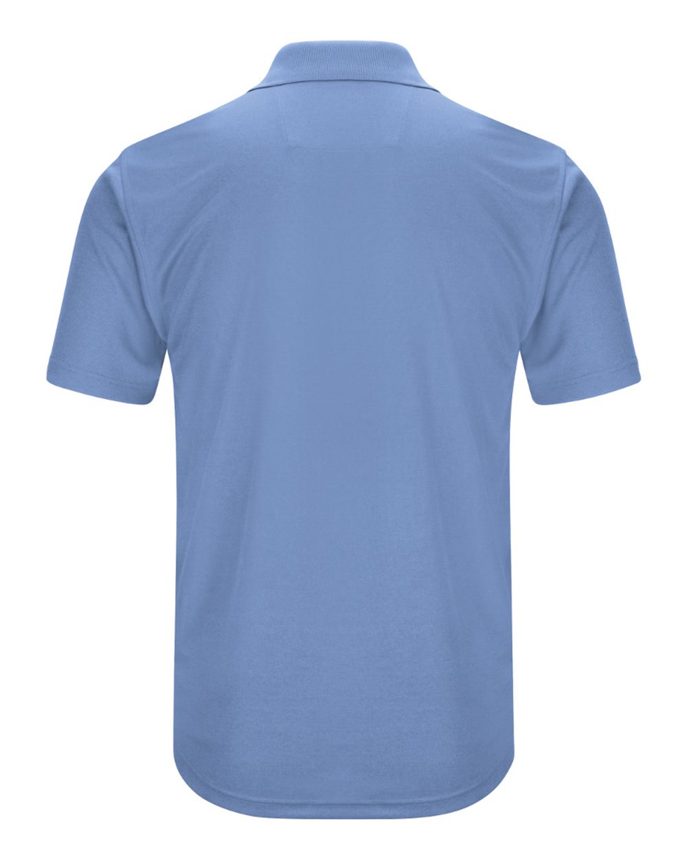 Front View of Medium Blue Short Sleeve Performance Knit Pocketless Core Polo - SK96