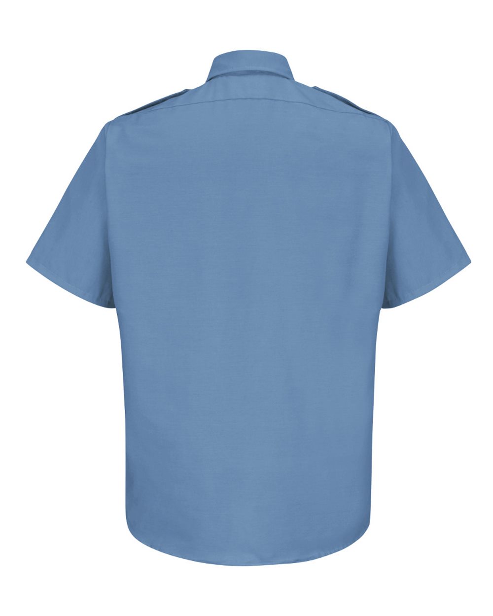 Front View of Medium Blue Short Sleeve Security Shirt - Tall Sizes - SP66T