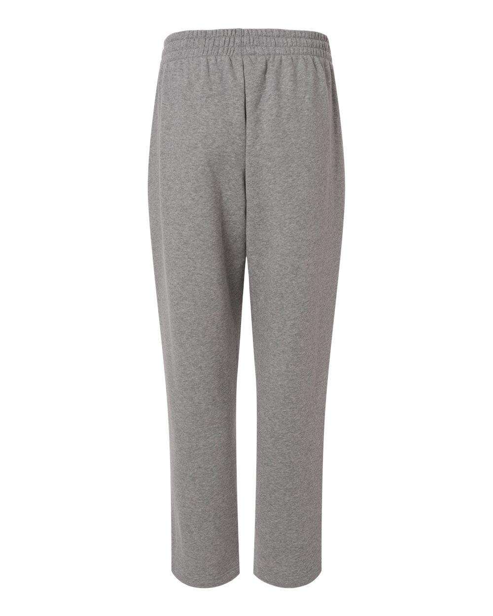 Rear View of Medium Grey Heather/ White Men's Fleece Sweatpants - AT215