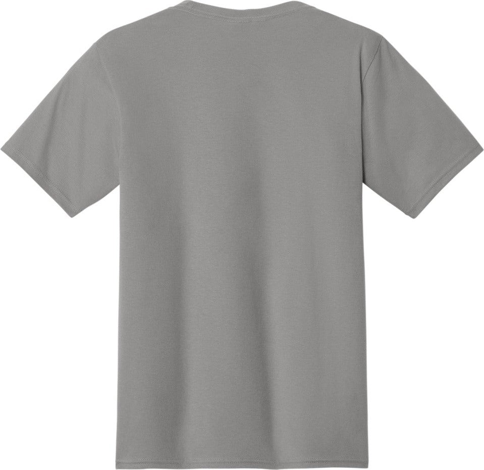 Front View of Medium Grey Port & Co Fan Favorite Tee. PC450