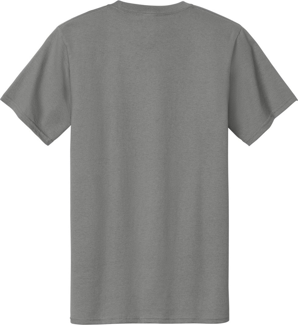 Front View of Medium Grey Port & Co Tall Essential Tee. PC61T