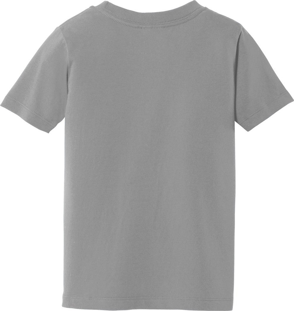Front View of Medium Grey Port & Co Toddler Fan Favorite Tee. PC450TD