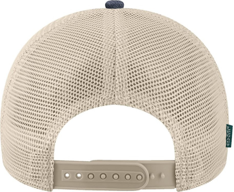 Front View of Melange Navy/ Bronze/ Stone Mid-Pro Snapback Trucker Cap - MPS