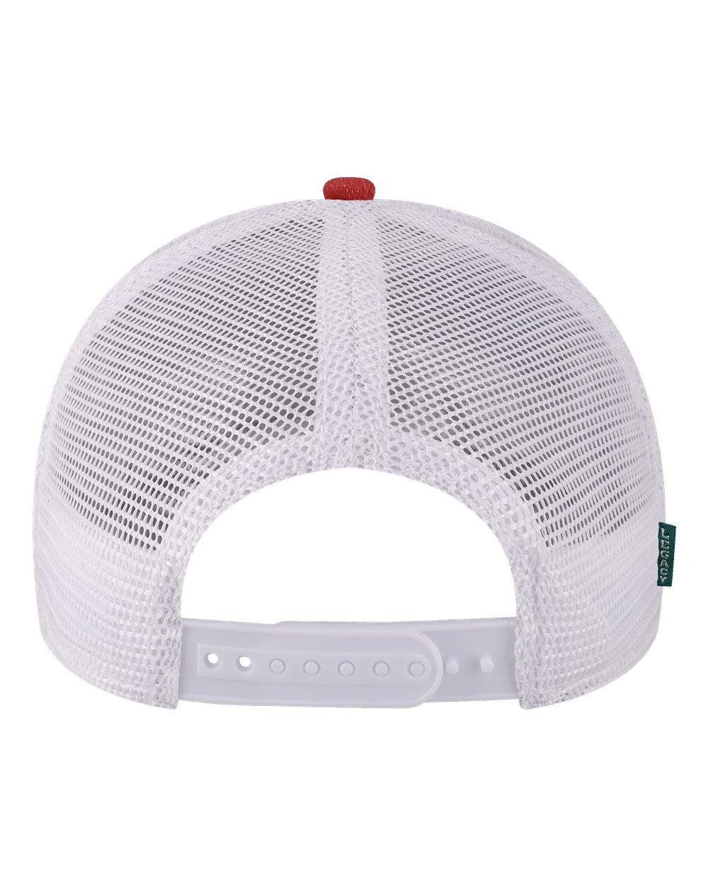 Front View of Melange Scarlet/ White Mid-Pro Snapback Trucker Cap - MPS