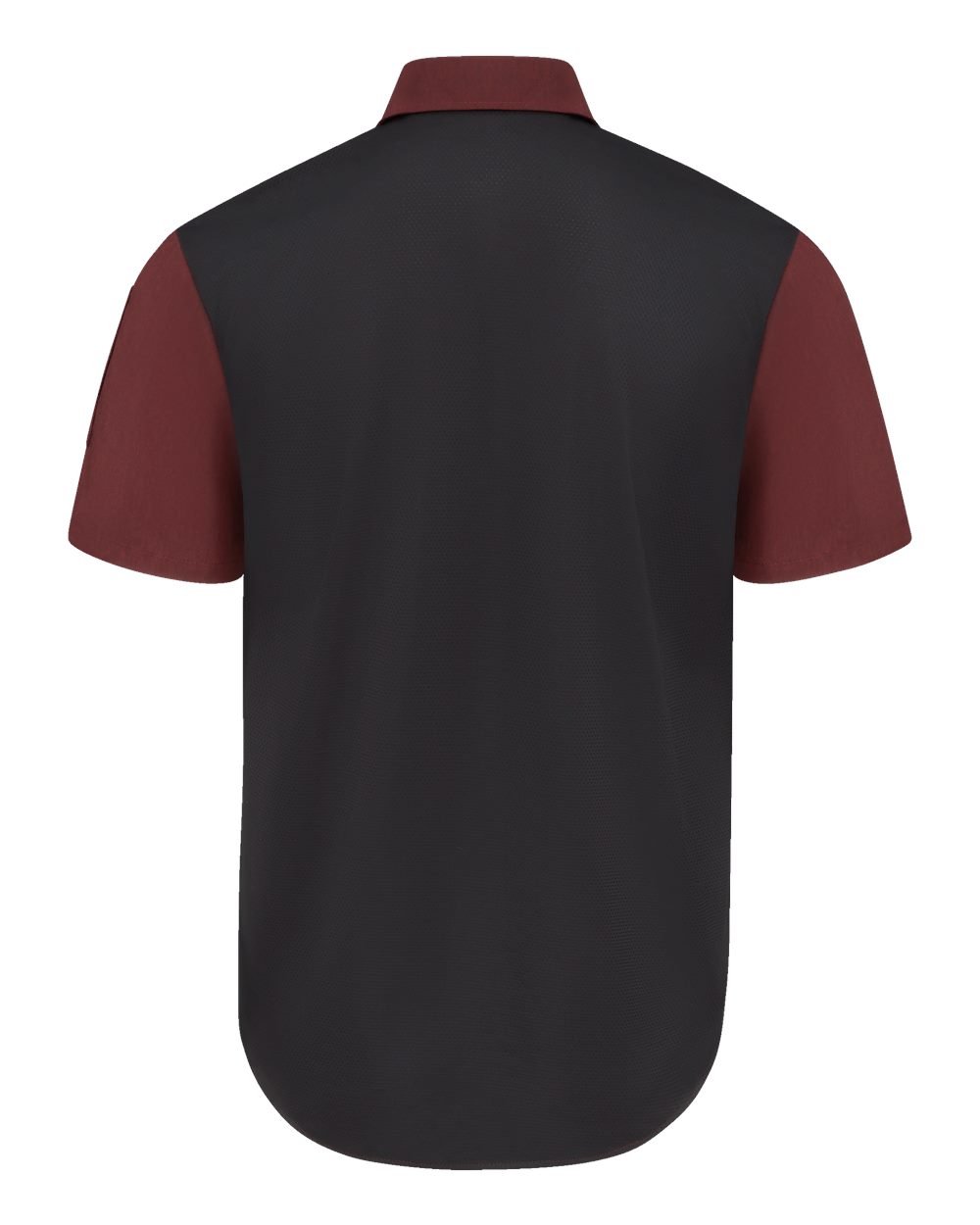 Front View of Merlot Heather/ Black Poplin Airflow Cook Shirt with OilBlok - 502M