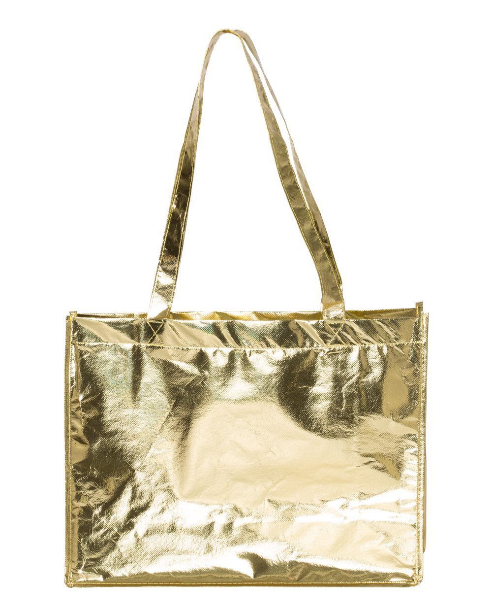 Front View of Metallic Gold Metallic Large Tote - A134M
