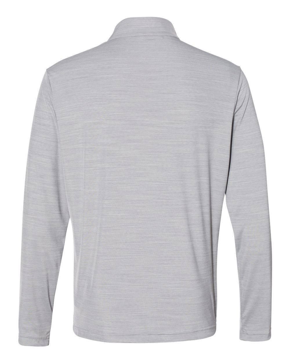 Front View of Mid Grey Melange Lightweight Mélange Quarter-Zip Pullover - A475