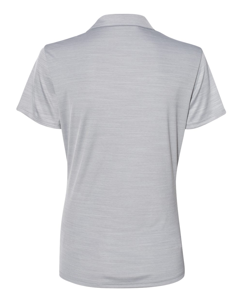Front View of Mid Grey Melange Women's Mélange Polo - A403