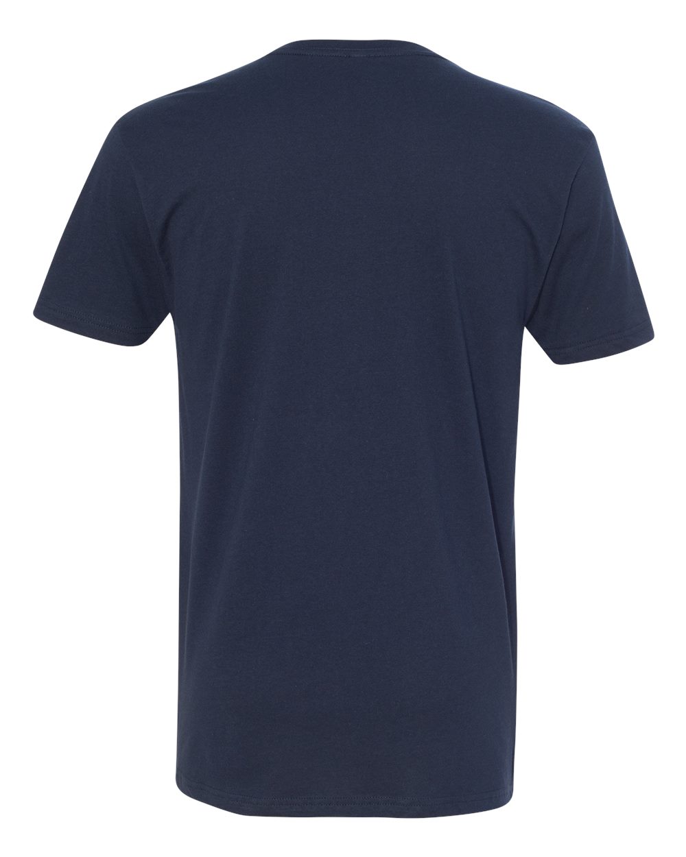 Rear View of Midnight Navy Cotton V-Neck T-Shirt - 3200
