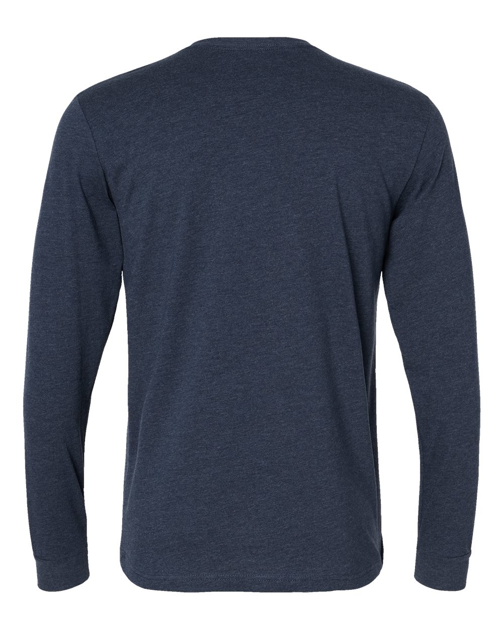 Front View of Midnight Navy CVC Long Sleeve T-Shirt - 6211