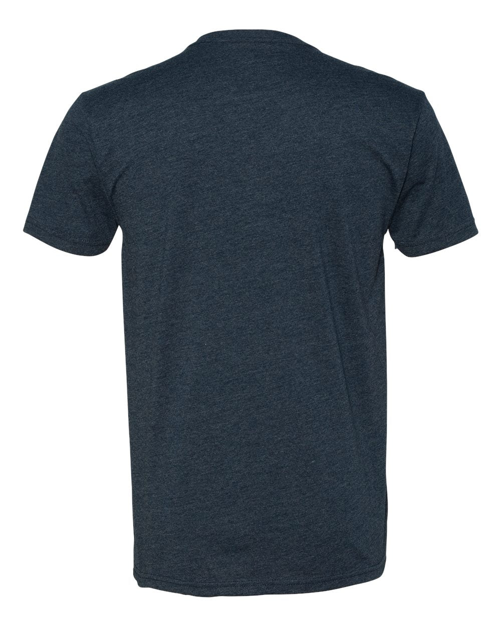Rear View of Midnight Navy CVC V-Neck T-Shirt - 6240