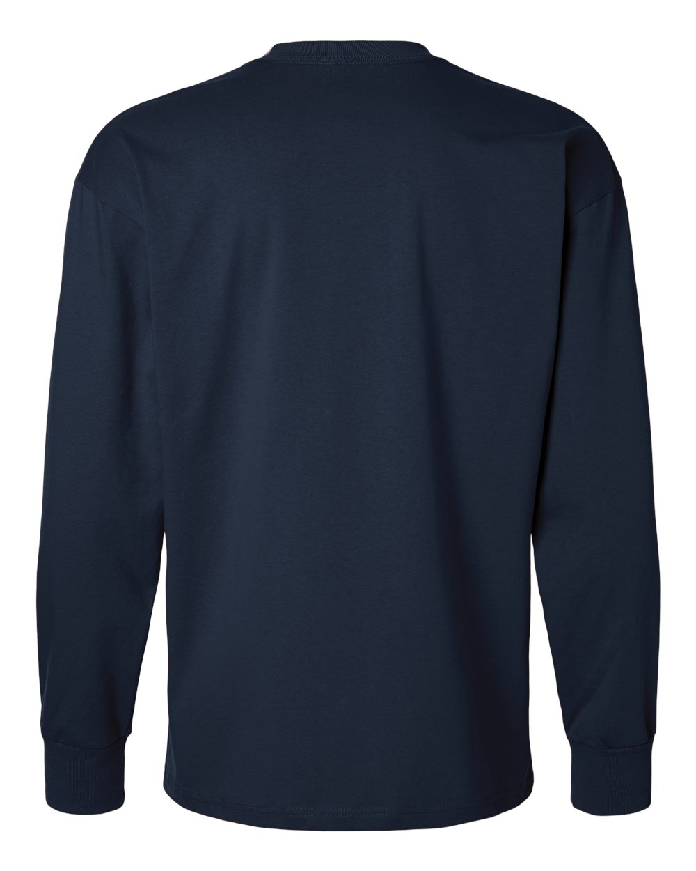 Front View of Midnight Navy Heavyweight Long Sleeve T-Shirt - 7211
