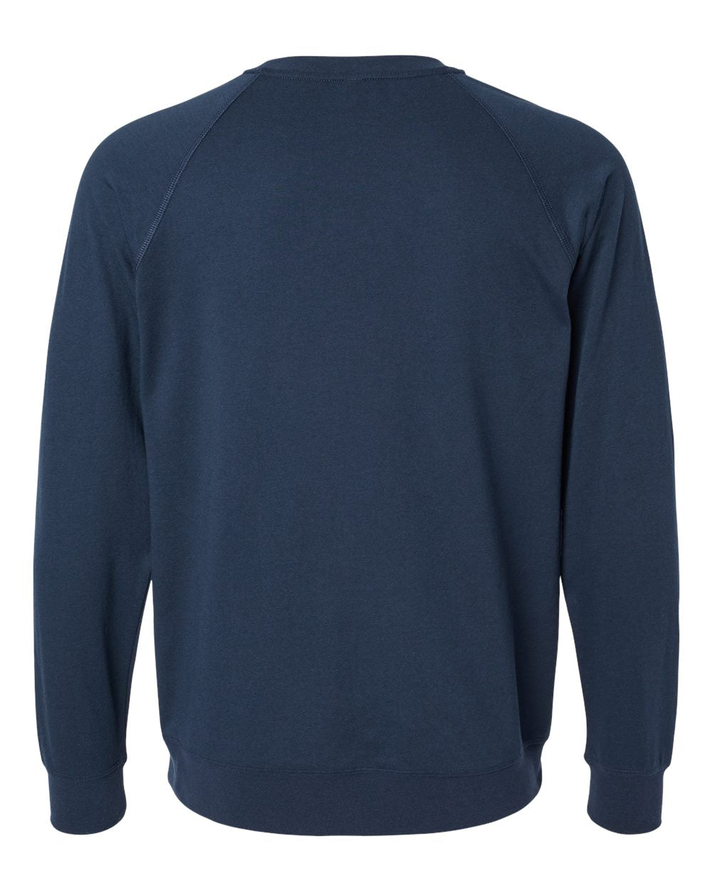 Rear View of Midnight Navy Laguna Raglan Crewneck Sweatshirt - 9000