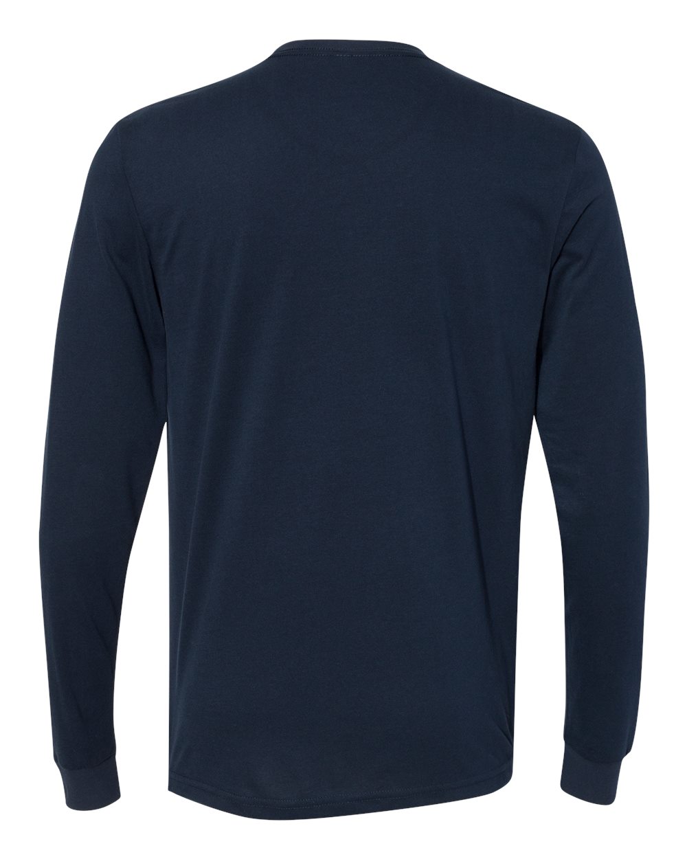 Front View of Midnight Navy Sueded Long Sleeve T-Shirt - 6411