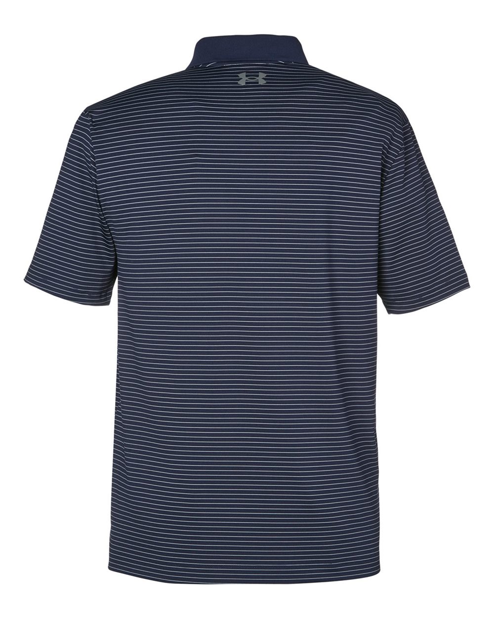 Front View of Midnight Navy/ White 3.0 Striped Perf Polo - 1377376