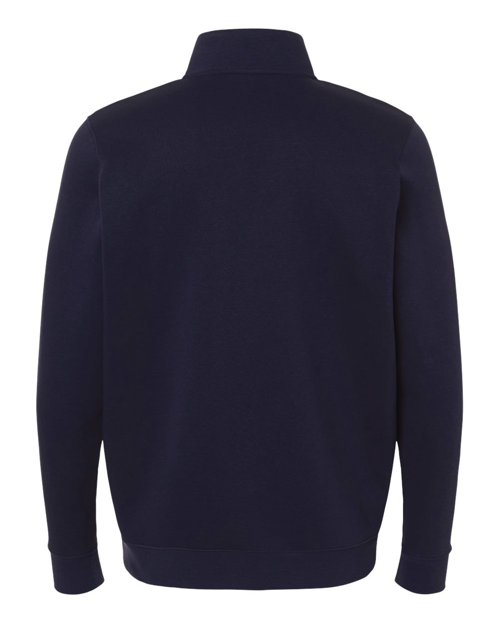 Rear View of Midnight Navy/ White Men's Icon Fleece Quarter-Zip Pullover - 6012710 plain