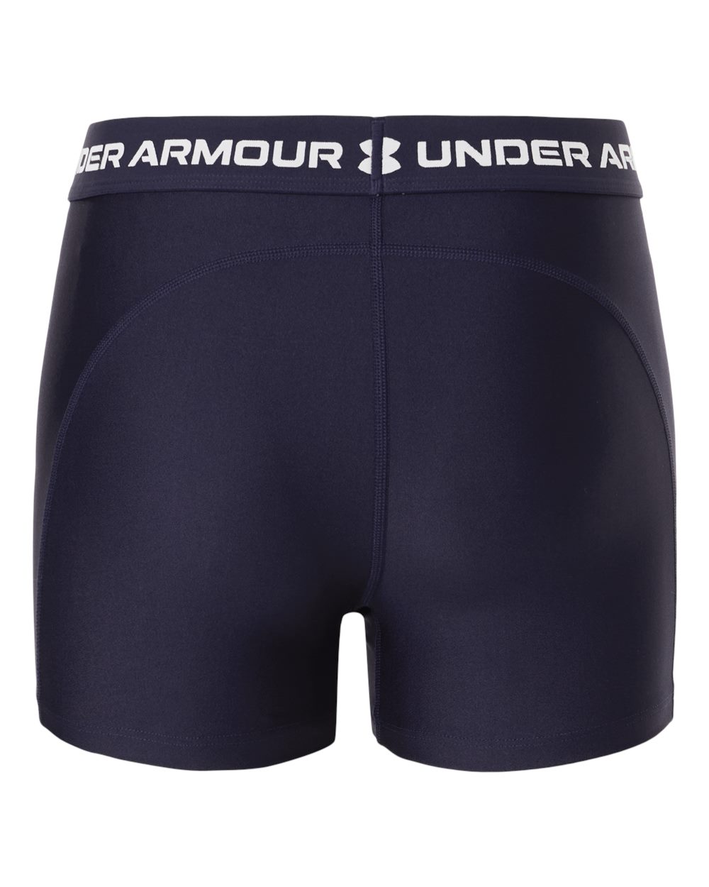 Rear View of Midnight Navy/ White Women's HeatGear 3" Shorty - 6010725