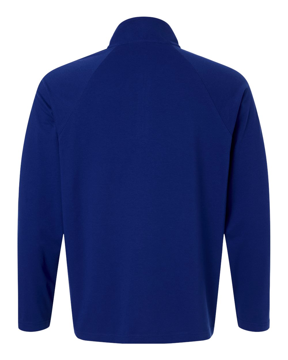 Rear View of Midnight Royal Men's Seaton Pebble Textured Quarter-Zip Pullover - DG402 plain