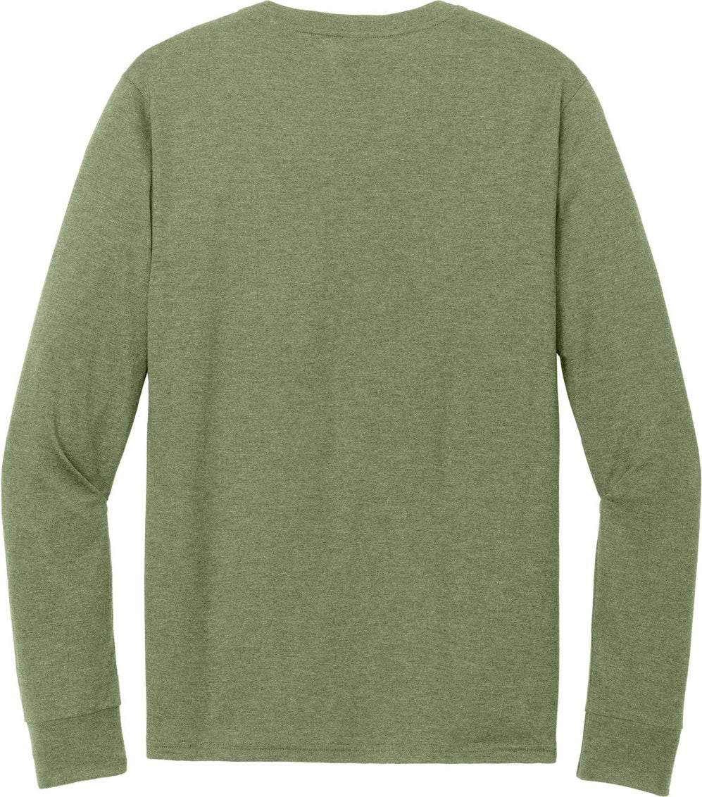 Front View of MilGrnFst District Perfect Tri Long Sleeve Henley DT145