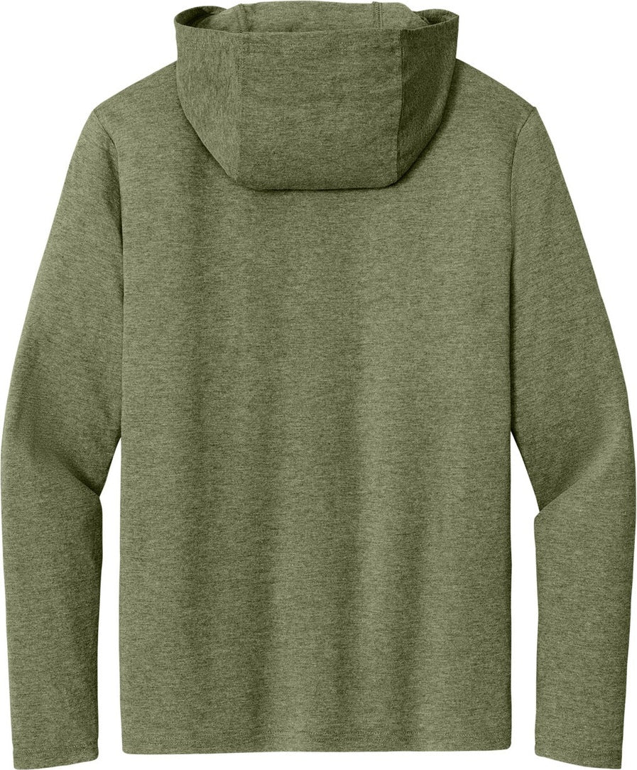 Front View of MilGrnFst District Perfect Tri Long Sleeve Hoodie. DM139