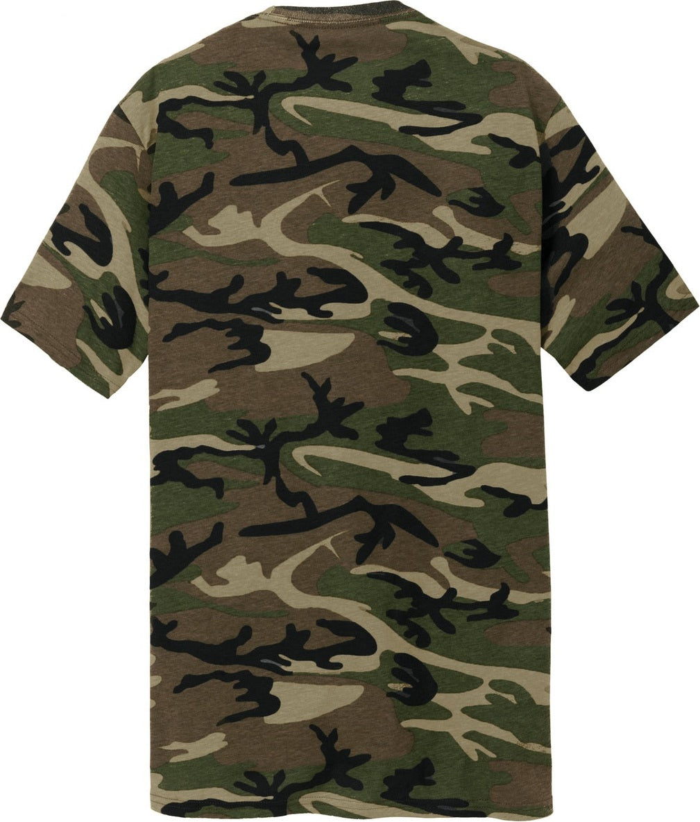 Front View of Military Camo Port & Co Core Cotton Camo Tee. PC54C