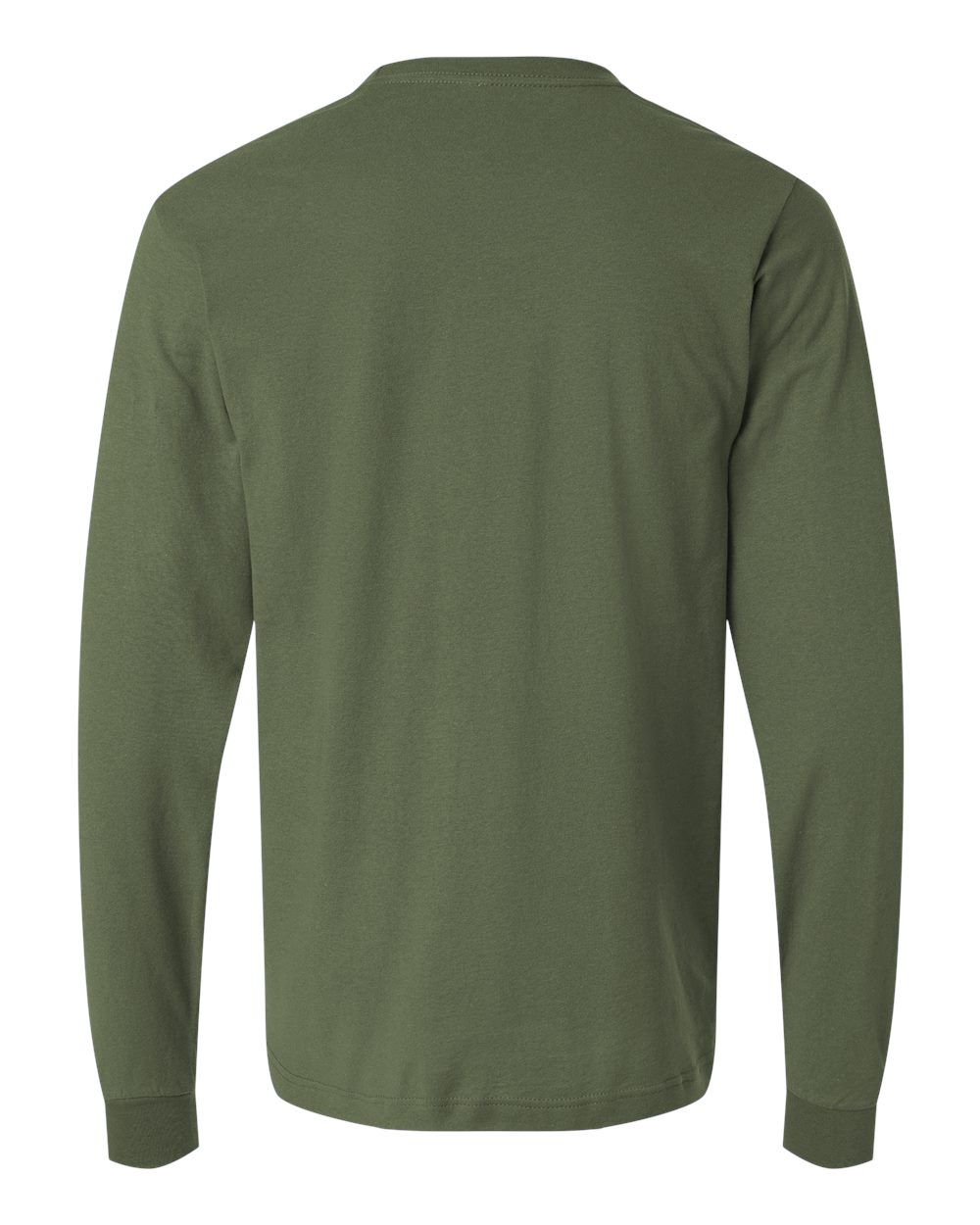 Front View of Military Green Fine Jersey Long Sleeve T-Shirt - 202LS