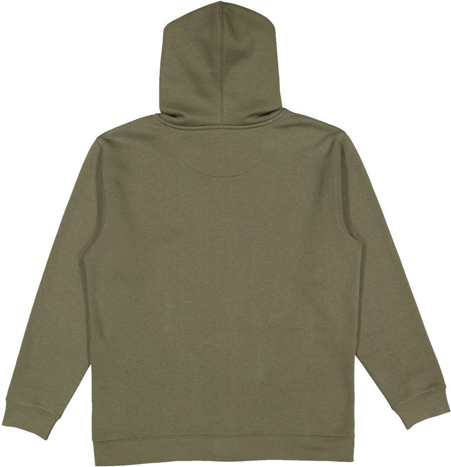 Front View of Military Green Full-Zip Fleece Hoodie - 6927