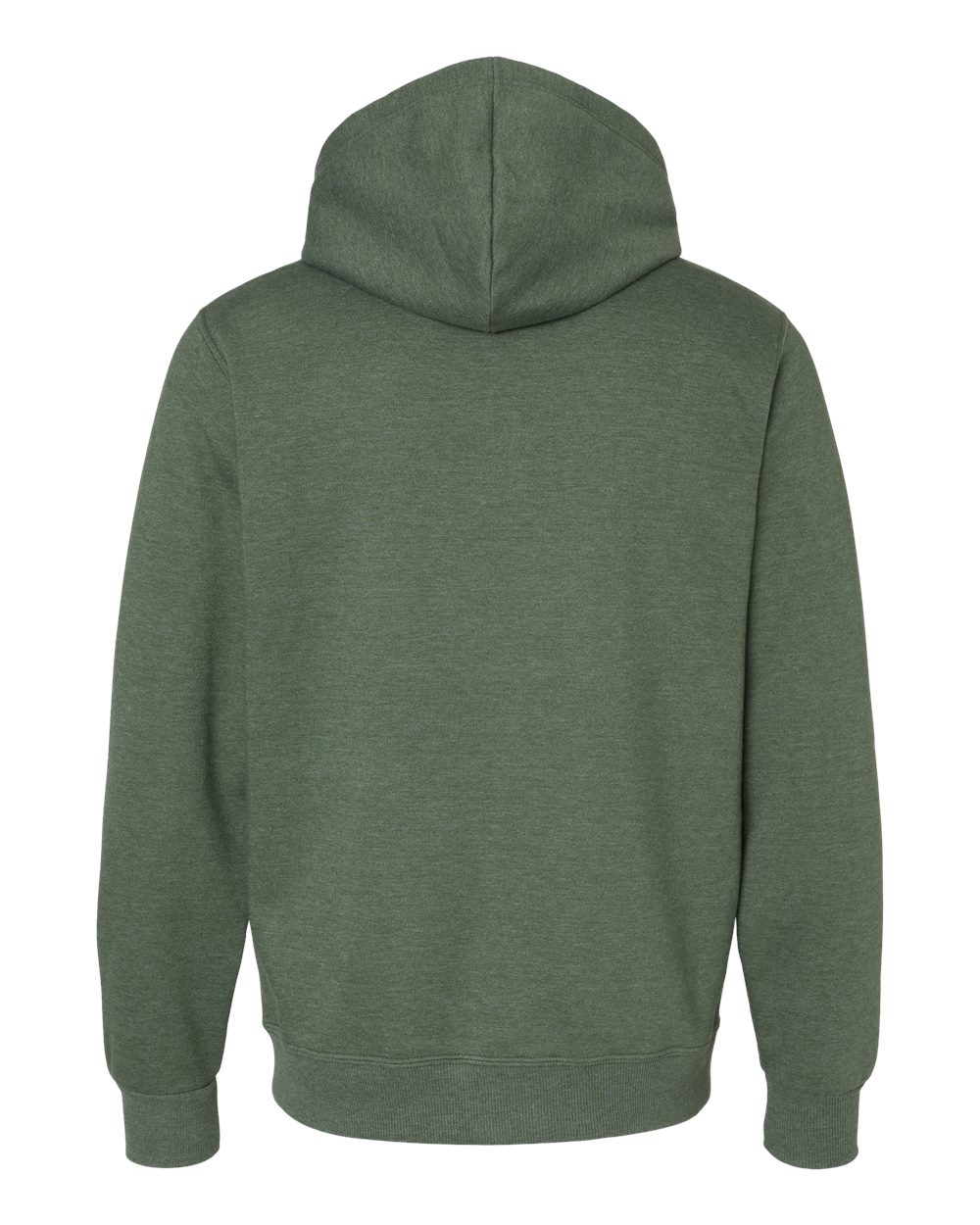 Front View of Military Green Heather Eco™ Premium Blend Ring-Spun Hooded Sweatshirt - 700MR