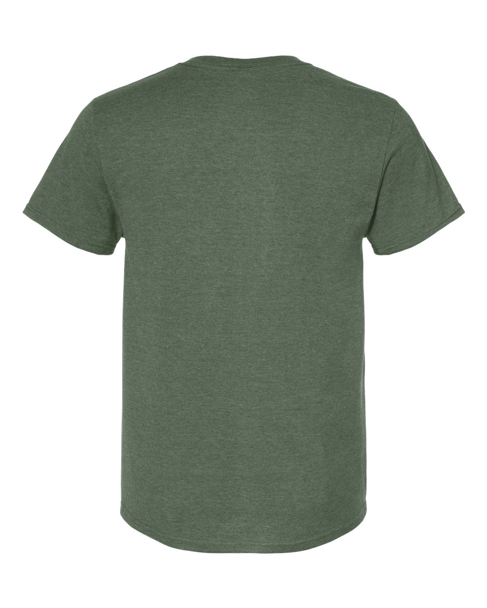 Front View of Military Green Heather Premium Blend Ring-Spun T-Shirt - 560MR