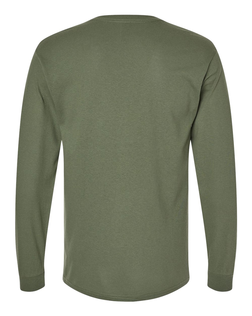 Front View of Military Green Heavy Cotton™ Long Sleeve T-Shirt - 5400
