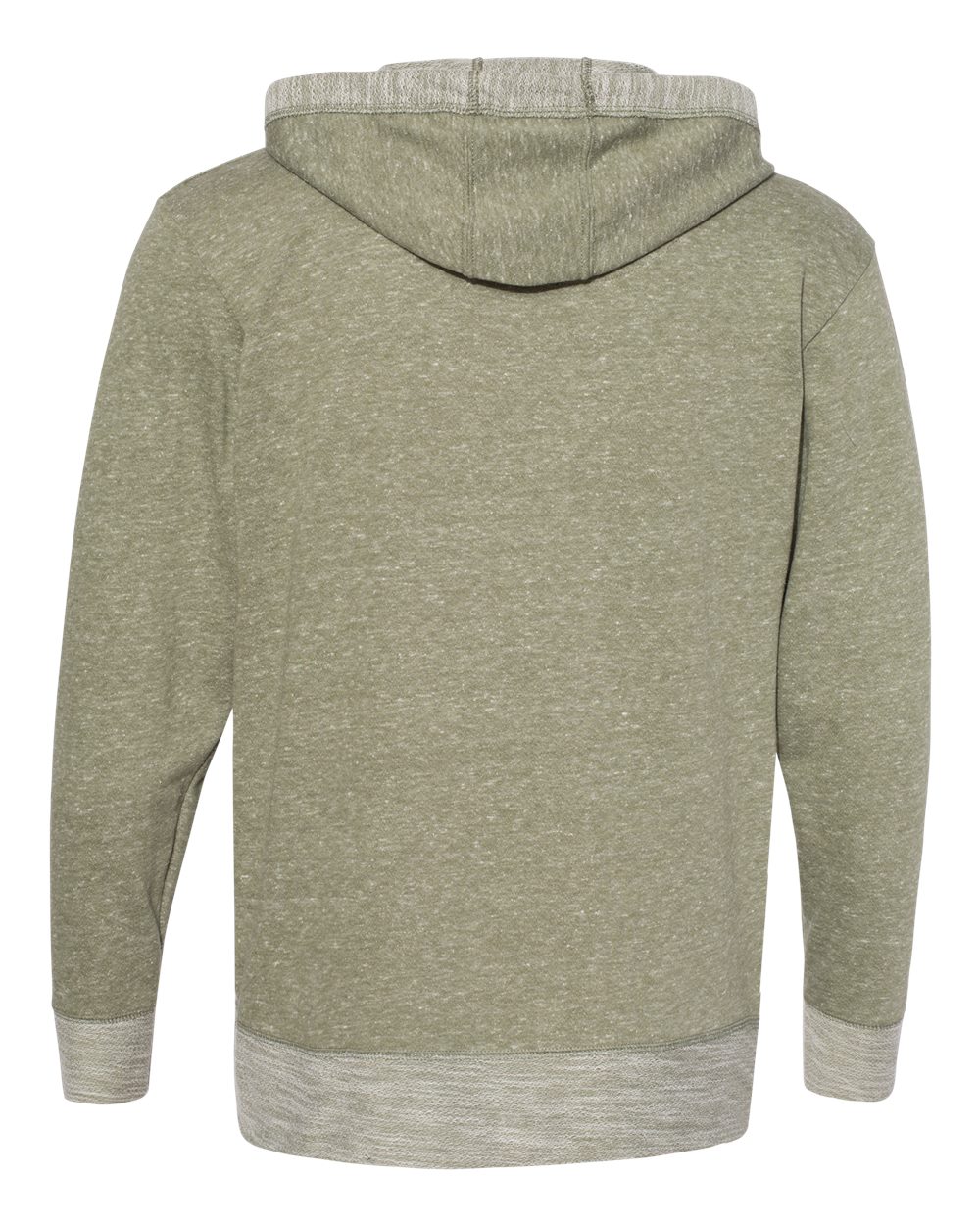 Front View of Military Green Melange Harborside Mélange French Terry Hooded Pullover - 6779