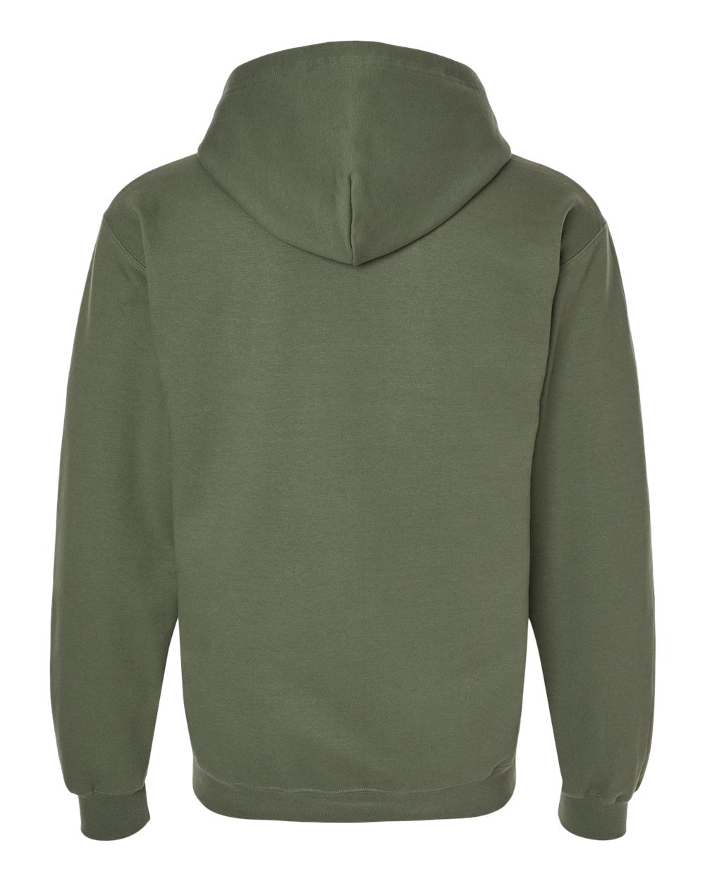 Front View of Military Green Softstyle® Full-Zip Hooded Sweatshirt - SF600