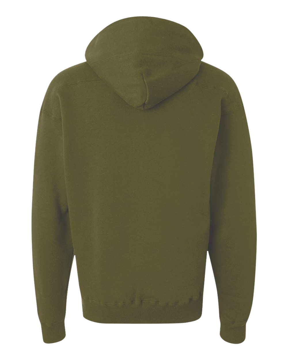 Rear View of Military Green Sport Lace Hooded Sweatshirt - 8830