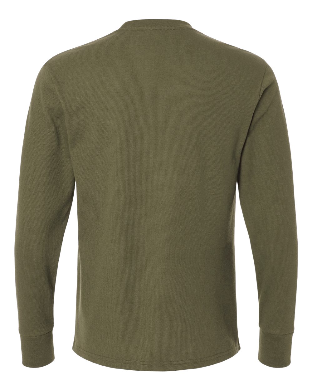 Front View of Military Green Unisex Ideal Thermal Long Sleeve T-Shirt - 8211