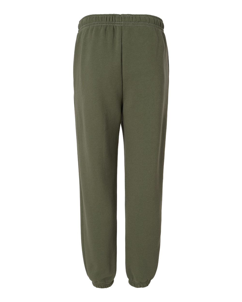 Rear View of Military Green Unisex Sponge Fleece Sweatpants - 3738