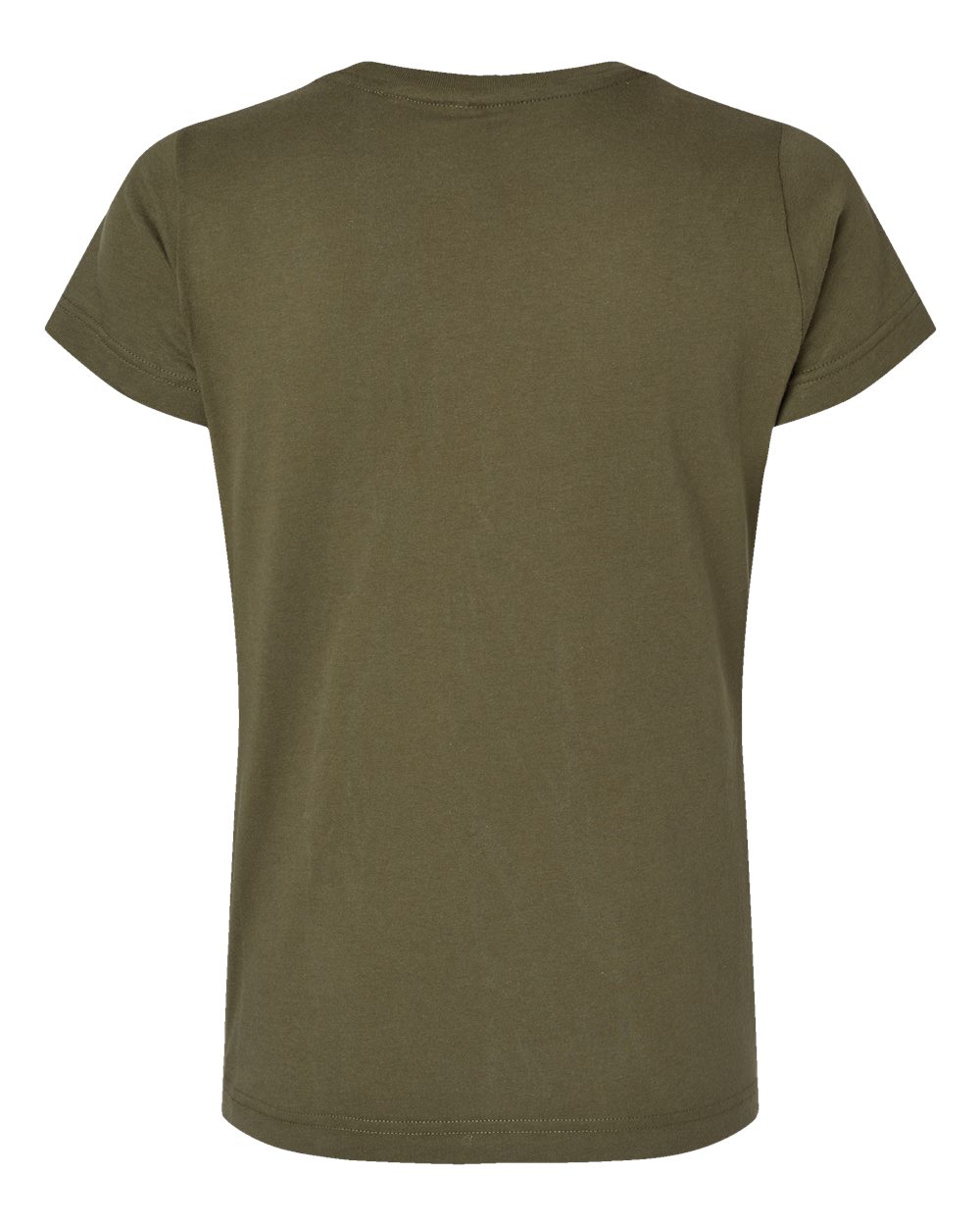 Front View of Military Green Women's Fine Jersey Tee - 3516