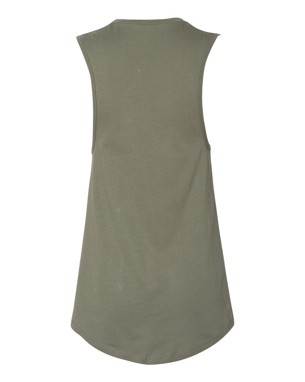 Rear View of Military Green Women&#39;s Jersey Muscle Tank - 6003