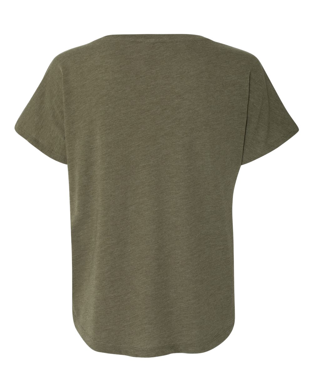 Front View of Military Green Women’s Triblend Dolman T-Shirt - 6760