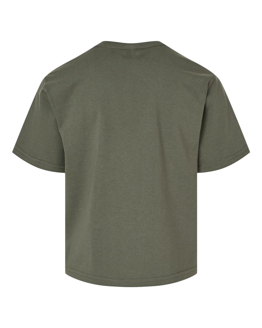 Front View of Military Green Youth Gold Soft Touch T-Shirt - 4850
