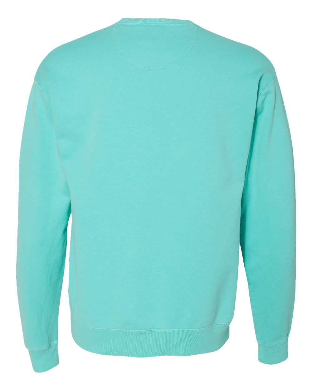 Front View of Mint Garment-Dyed Crewneck Sweatshirt - GDH400