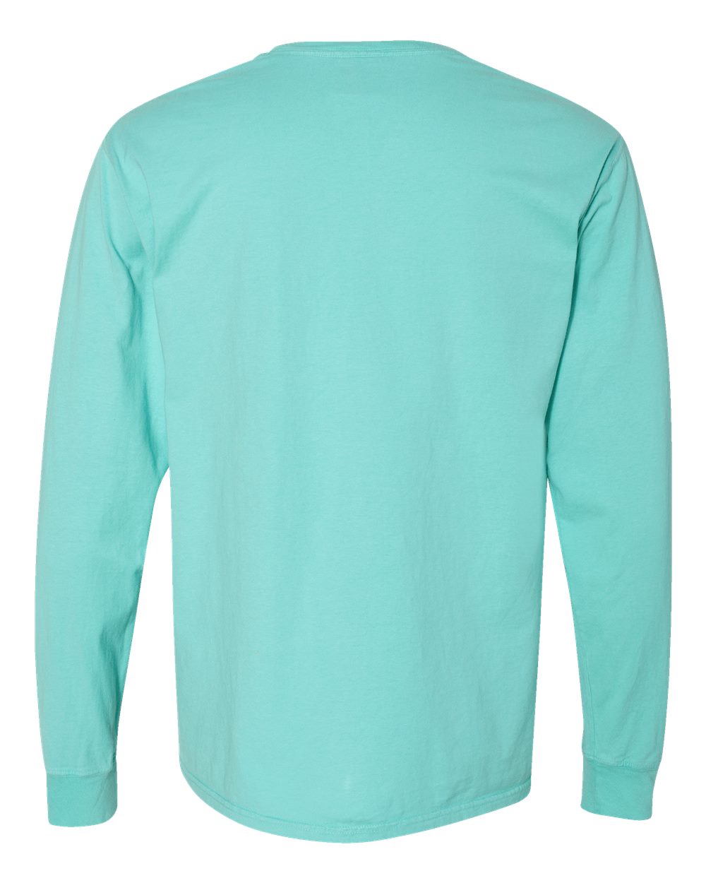Front View of Mint Garment-Dyed Long Sleeve T-Shirt - GDH200