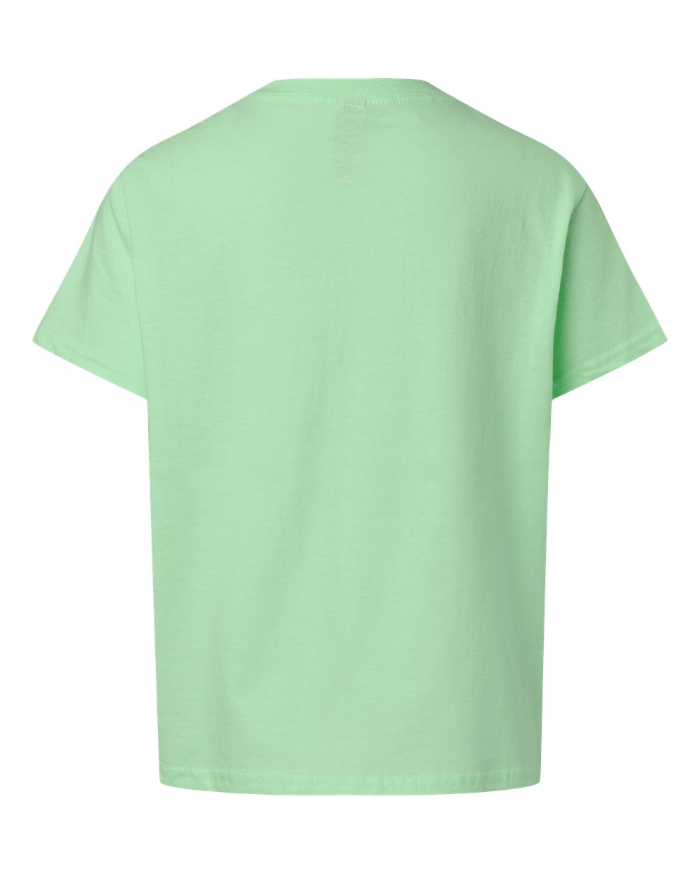 Rear View of Mint Green Light Cotton Youth T-Shirt - 3000B