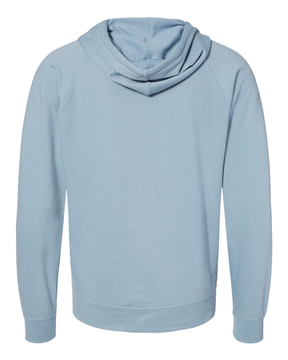 Front View of Misty Blue Icon Lightweight Loopback Terry Full-Zip Hooded Sweatshirt - SS1000Z