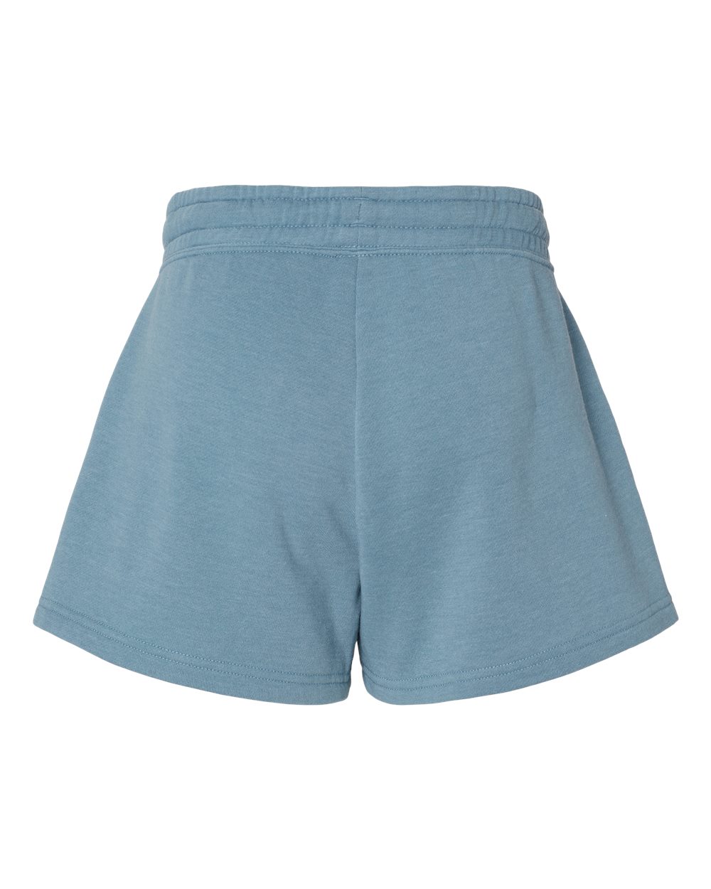 Rear View of Misty Blue Women’s Lightweight California Wave Wash Fleece Shorts - PRM20SRT