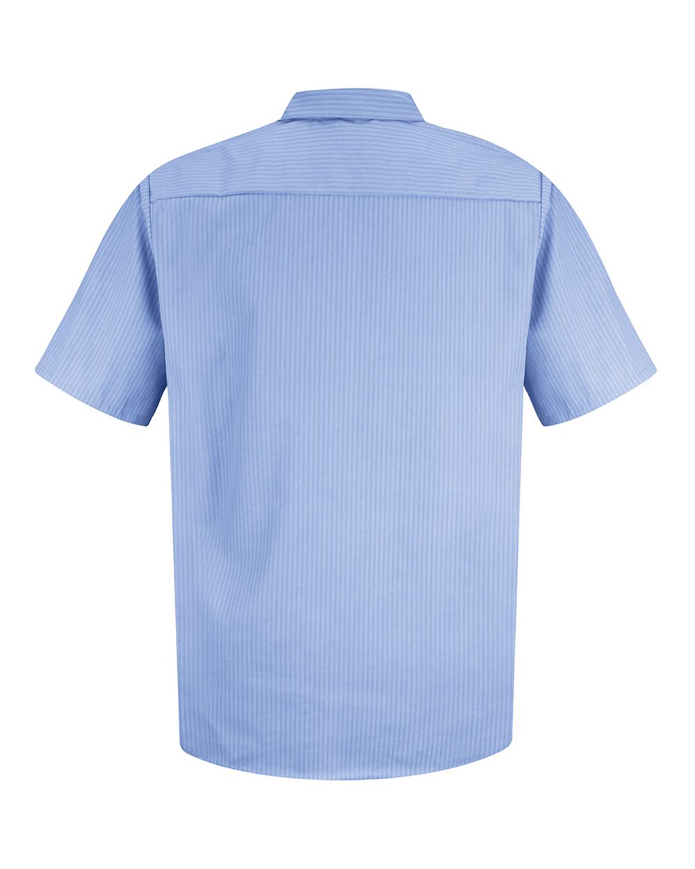 Front View of ML-Medium Blue/ Light Blue Industrial Short Sleeve Work Shirt - SP24