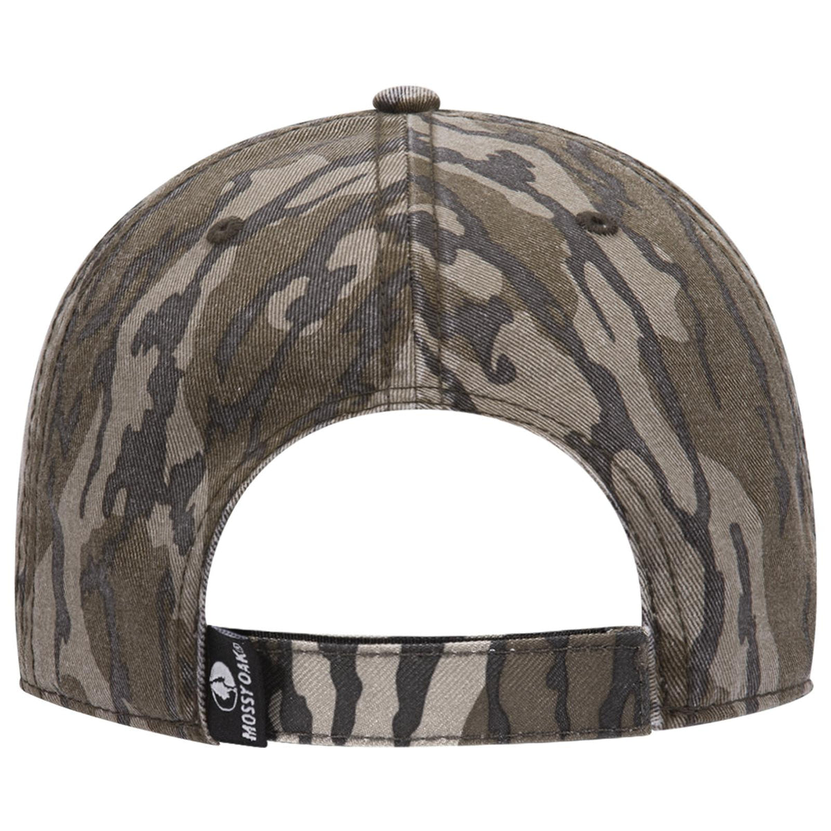 Rear View of MO11 - Bottomland OTTO CAP Mossy Oak Camouflage 6 Panel Low Profile Dad Hat